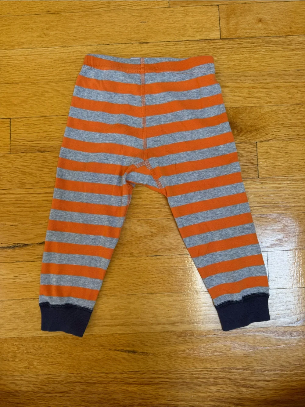 Hanna Andersson Striped Orange & Gray Kids Pajama Set - Long Sleeve Top & Pants